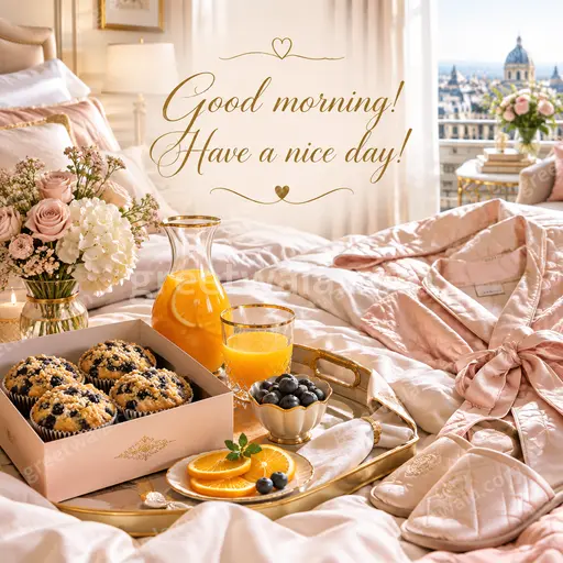 Radiant sunrise over blooming garden with glowing dew, evoking fresh optimism, serene warmth and cheerful premium elegance.