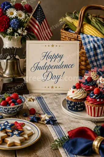 Premium showcase card in elegant patriotic tricolor style with celebratory proud mood saying Happy Independence Day!