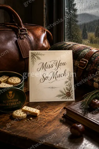 Premium Miss You So Much card with soft romantic florals and dreamy pastel tones evoking tender longing.