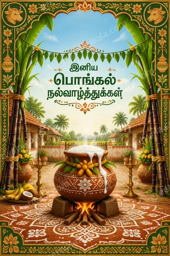 pongal greeting — இனிய பொங்கல் நல்வாழ்த்துக்கள்