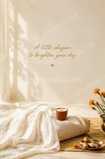 Elegant minimal cream card with delicate gold flourishes radiating calm warmth and timeless poetic charm.